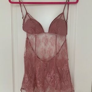 NWT Victoria's Secret Lace Chemise in Dusty Rose